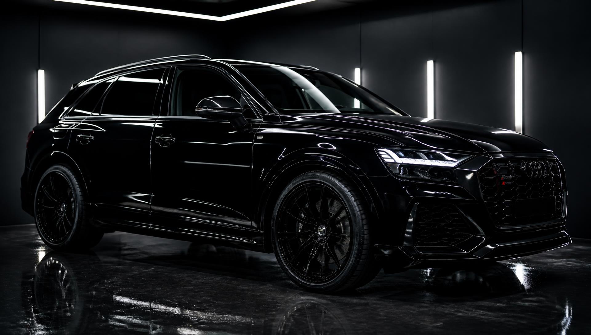 Freshly detailed luxury SUV with ceramic coated gloss finish